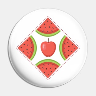 Apple Watermelon Badge Pin