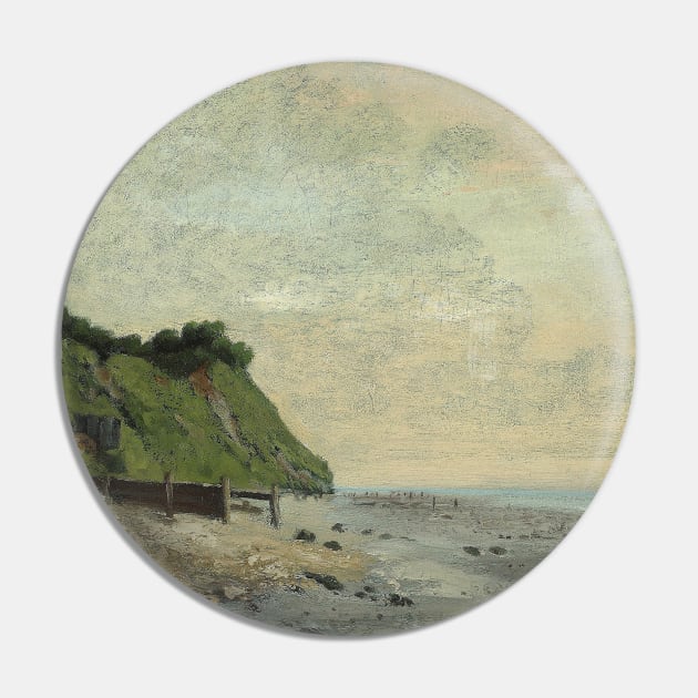 Cliffs on the Sea Coast: Small Beach, Sunrise by Gustave Courbet Pin by Classic Art Stall