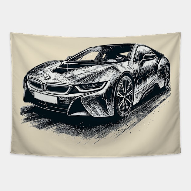 BMW i8 Tapestry by Vehicles-Art