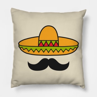 Cinco de Mayo Sombrero and Mustache Pillow