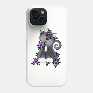 Lovely Kitty Cat Playing in the flowers Phone Case