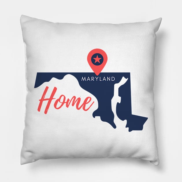 Maryland is my home - My heart is in Maryland Pillow by TheWrightLife