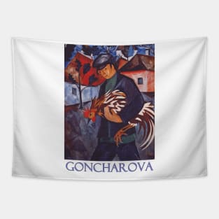 Boy with Rooster by Natalia Goncharova Tapestry