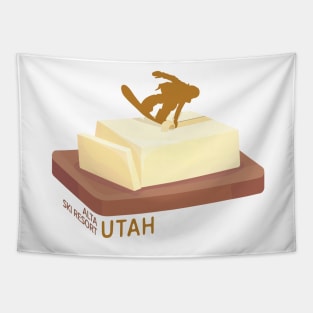 Snowboard Butter Carving | Alta Utah Tapestry