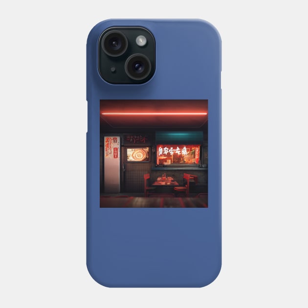 Cyberpunk Tokyo Ramen Shop Phone Case by Grassroots Green