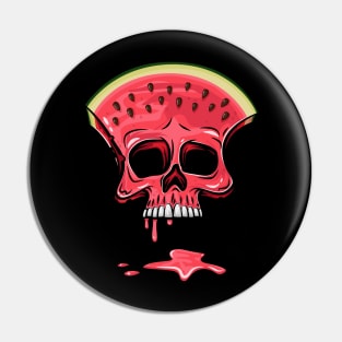 Watermelon Skull Halloween Gift Funny Fruits Beaches Hawaii Pin