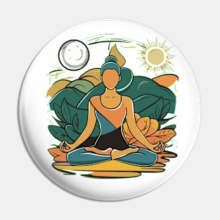 Yoga Day Meditation Pin