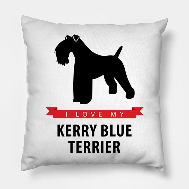 I Love My Kerry Blue Terrier Pillow by millersye