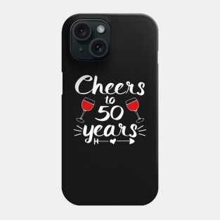 Cheers to 50 years Anniversary Gifts For Couple, Women and Men Phone Case