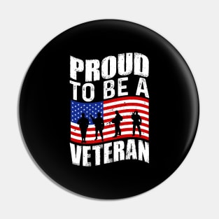 Proud to be a Veteran, thank you veterans American Flag Pin