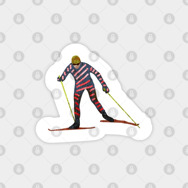 Cross country skiing Magnet by louweasely