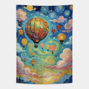 Aerial Symphony: Van Gogh's Starry Night Flight Tapestry