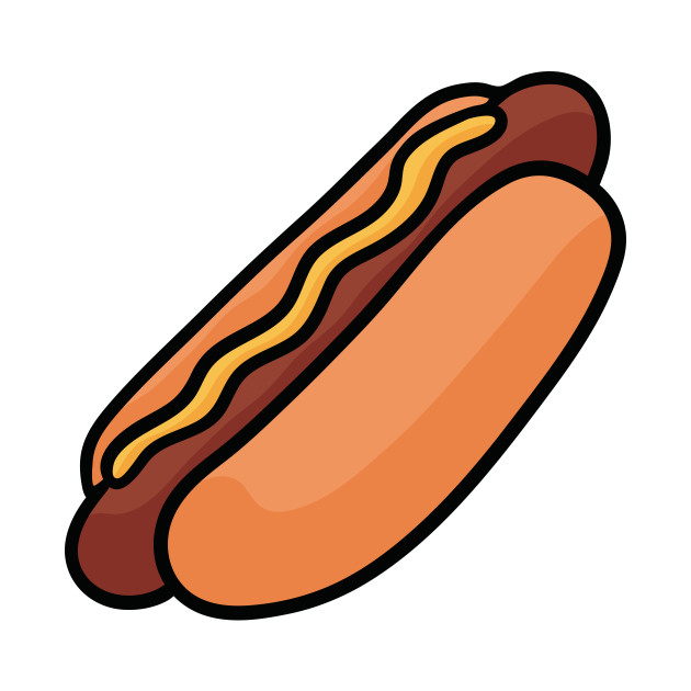 Hot Dog Drawn - Food Lover Foodie - Pin | TeePublic UK