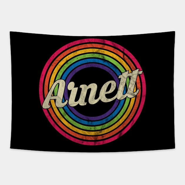 Arnett - Retro Rainbow Faded-Style Tapestry by MaydenArt