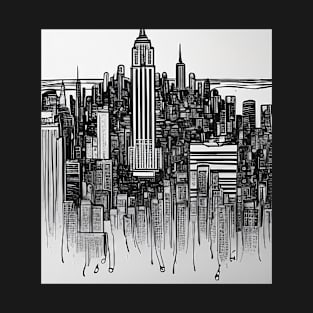 New York Skyline Ai Art Ink T-Shirt