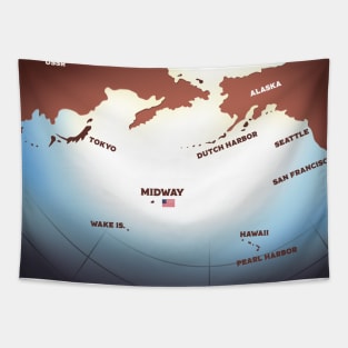 Midway WW2 map Tapestry