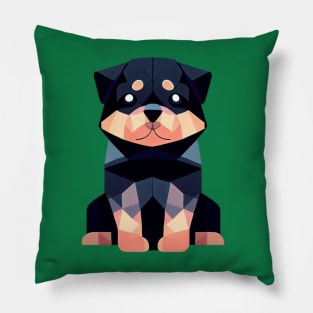 Geometric Rottweiler Puppy Pillow