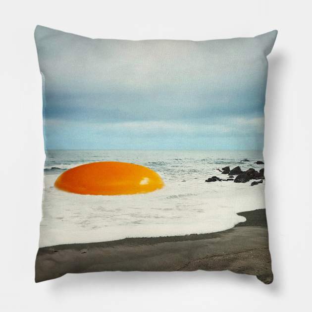 Beach Egg Pillow by Vertigo Artography