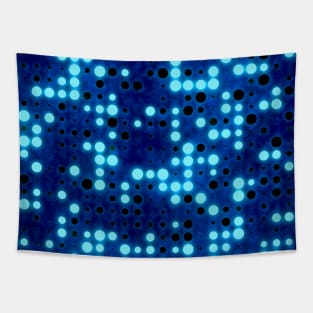 Blue Glow Dots Tapestry