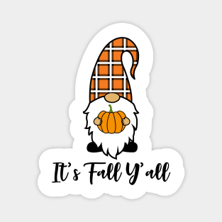 It's Fall Y'all Cute Gnomes Pumpkin Spice Season Magnet