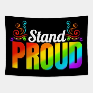 LGBTQ Pride Month Logo Stay Proud Tapestry