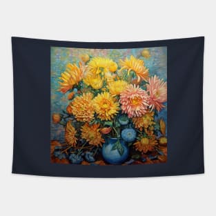 Bouquet of Chrysanthemums in a Vase Tapestry