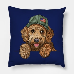 Goldendoodle Patriot Pillow