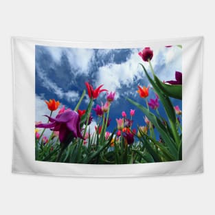 Multi color Tulips Tapestry