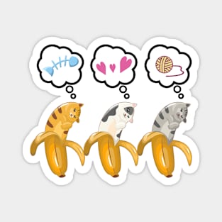 Three Banana Cat Valentine Magnet