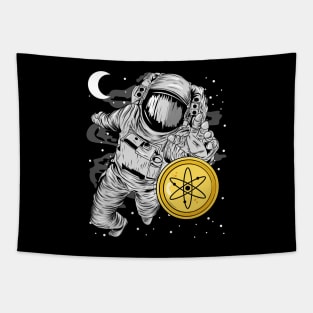 Astronaut Reaching Cosmos Crypto ATOM Coin To The Moon Token Cryptocurrency Wallet HODL Birthday Gift For Men Women Kids Tapestry