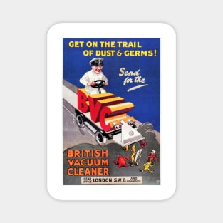 BVC Dust & Germs! British Vacuum Cleaner Retro English Advertisement Wall Art Magnet