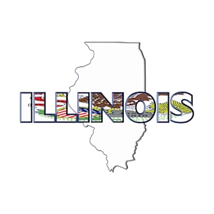 Illinois Colored State Letters T-Shirt