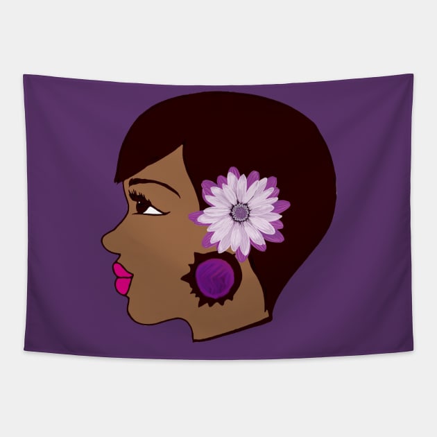 Black Queen Flower Women Summer Apparel Tapestry by EllenDaisyShop