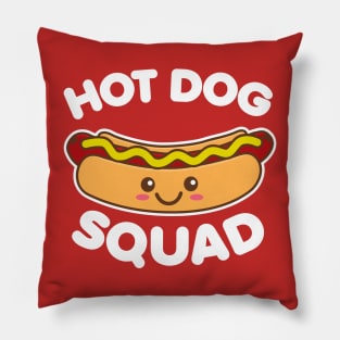 Hot Dog Squad Cute Kawaii Design Pillow