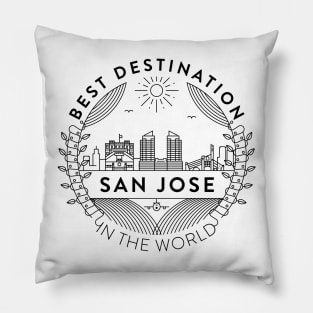 San Jose Minimal Badge Design Pillow