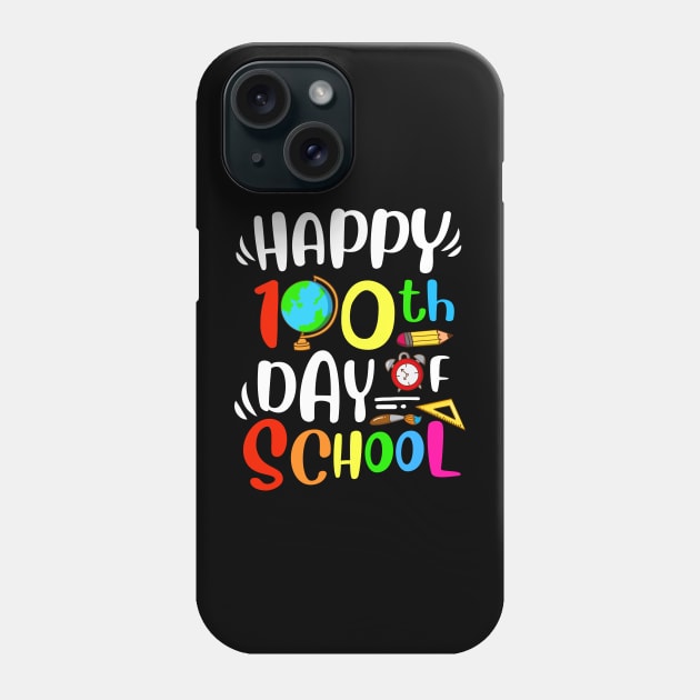 Happy 100th Day of School 100th Day of School Kids Teacher Phone Case by Jhon Towel
