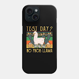 Test Day No Pro Llama Funny Teacher Exam Testing Retro Phone Case