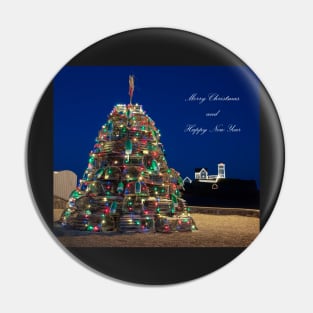 Maine Christmas Card Pin