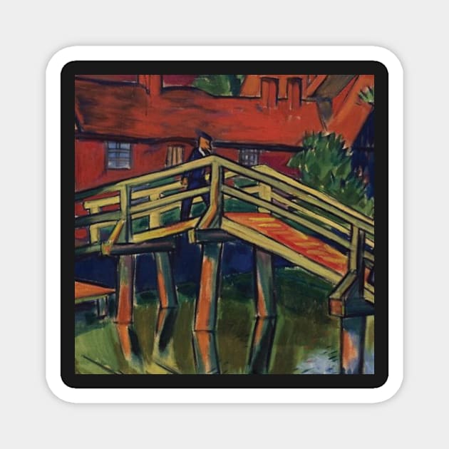 santa barbara art museum paintings the old bridge by Max Pechstein Magnet by QualityArtFirst