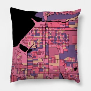 Anchorage Map Pattern in Purple & Pink Pillow