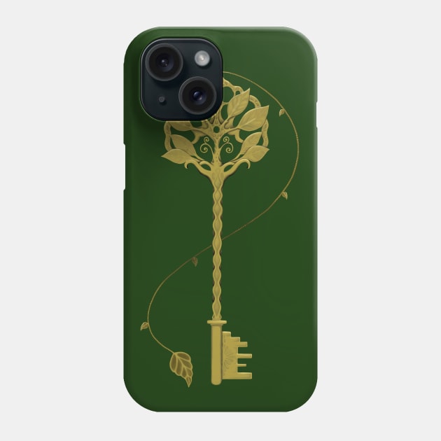 Golden Forest Key Phone Case by jetti