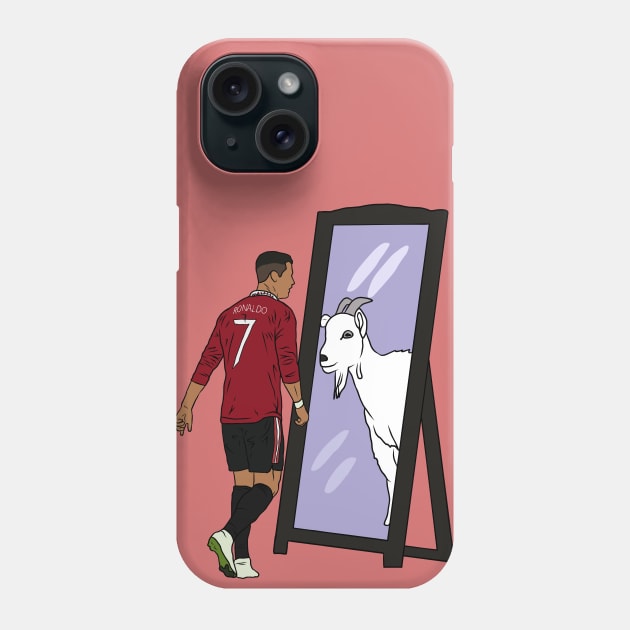 Cristiano Ronaldo Mirror GOAT Phone Case by rattraptees