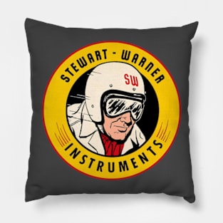 Stewart - Warner Instruments & Gauges Auto Racing Vintage 1960s Decal Pillow