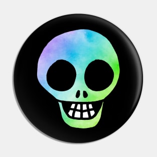 Rainbow Tie Dye Skull Pin