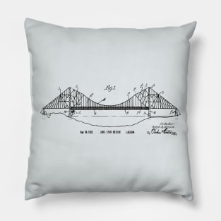 Vintage Gift Patent Print Long Span Bridge Pillow