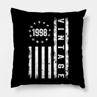 26 Years Old Gifts Vintage 1998 American Flag 26th Birthday Pillow