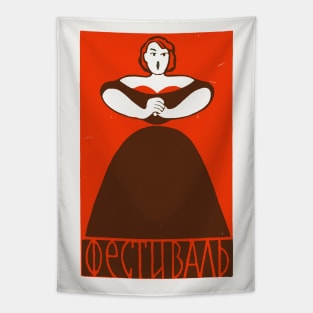 Opera Singer ---- Retro Soviet Poster Aesthetic Tapestry