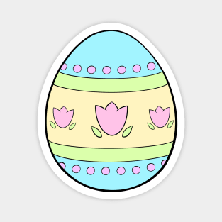 Pastel Tulips Easter Egg Magnet