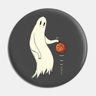 Funny Cool Ghost Dribbling Basketball Pin