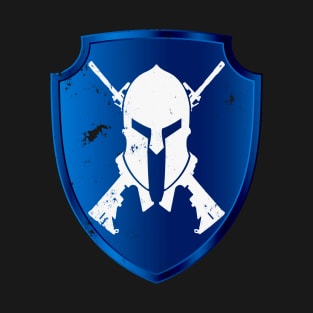 Blue Spartan Helmet Shield T-Shirt